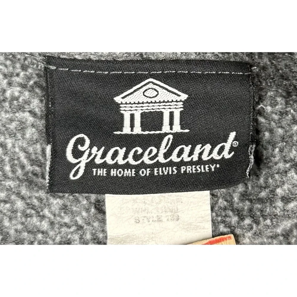 Elvis Presley Graceland 2022 Elvis 45 Hoodie Mens XL Gray Graphic Pullover
